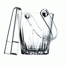 Емкость для льда + щипцы «Карат»; стекло