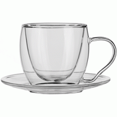 Чашка кофейная двойные стенки «Проотель»; термост.стекло; 100мл