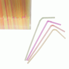 Трубочки со сгибом неоновые L=21cм [1000шт]; пластик