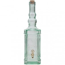 Лимонадник (Банка - емкость с краном) с пробкой «Бутылка»; стекло; 3.4л