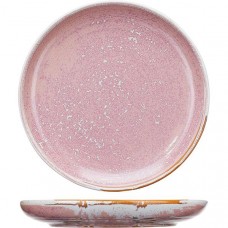 Тарелка  розовая с бортом D-25 см  ; фарфор 
