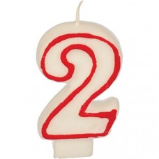Свеча - цифра ко дню рождения «2»; воск