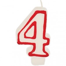 Свеча - цифра ко дню рождения «4»; воск