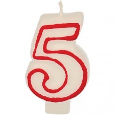 Свеча - цифра ко дню рождения «5»; воск