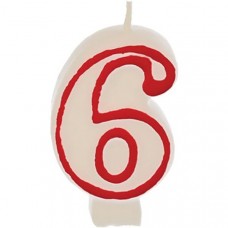 Свеча - цифра ко дню рождения «6»; воск