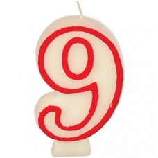 Свеча - цифра ко дню рождения «9»; воск