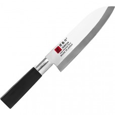 Нож кухонный «Сантоку» двусторонняя заточка; сталь нерж.,пластик