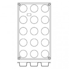 Форма кондитерская «Полусфера» [15ячеек] Маффин; силикон