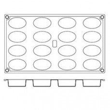 Форма кондитерская «Овал» 5. 5*3. 4см[16 ячеек]; силикон