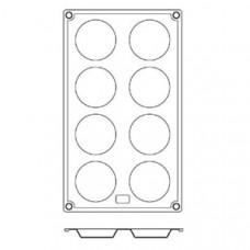 Форма кондитерская «Круг» тарталетки [8 ячеек]; силикон